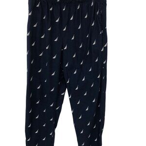 Nautica Loungewear Pants Mens Size Medium Blue White Sailboats Comfy Sleepwear